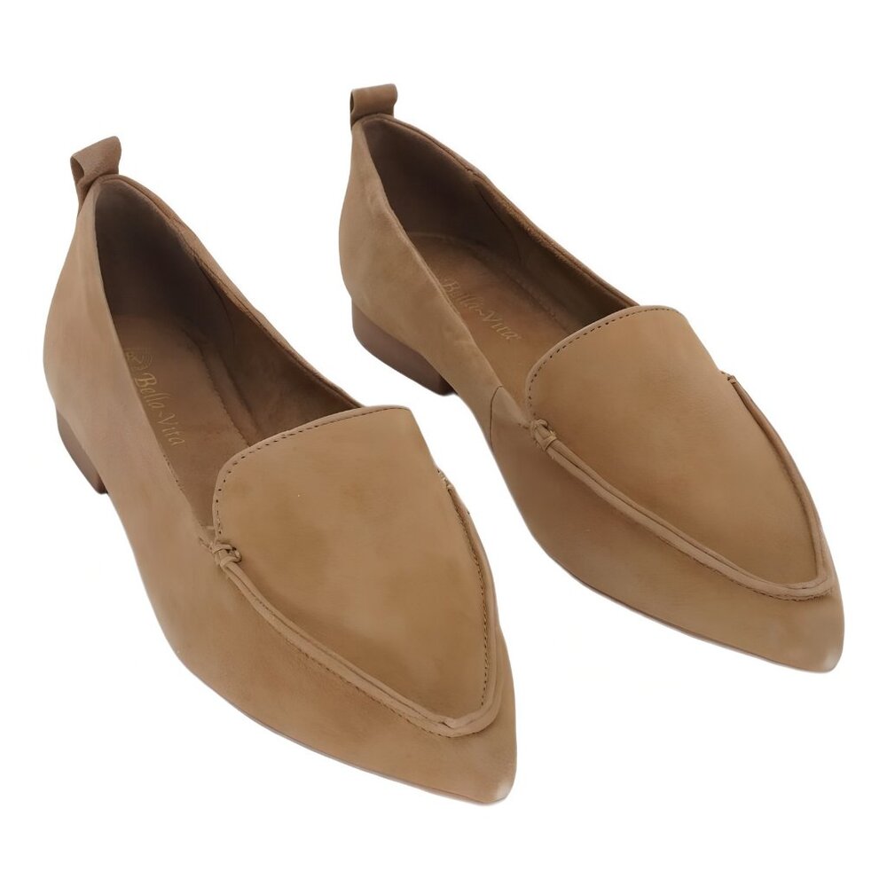 Bella Vita Alessi Pointed Cognac Flats 11N